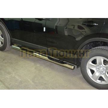 Пороги труба с проступью d76 для Toyota RAV4 2015-2019