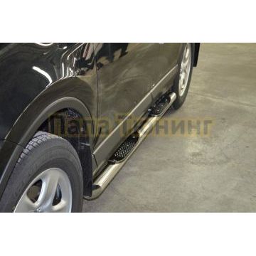 Пороги труба с проступью d76 для Toyota RAV4 2015-2019