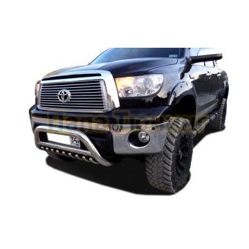 Защита переднего бампера скоба низкая+акула d76/60/42 для Toyota Tundra 2007-