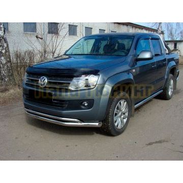 Защита переднего бампера двойная d76/42 Volkswagen Amarok 2009-2015