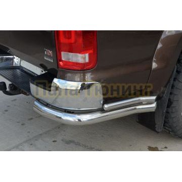 Защита заднего бампера двойная угловая d76/42 для Volkswagen Amarok 2016-