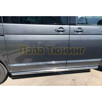 Защита штатного порога труба d60 Volkswagen T5 2003-2015