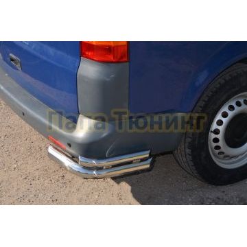 Защита заднего бампера угловая d60/42 для Volkswagen T5 Caravella 2009-2015
