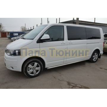 Защита штатного порога (длинная база) d60 для Volkswagen T5 Caravella 2009-2015
