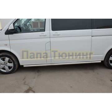 Защита штатного порога (длинная база) d60 для Volkswagen T5 Caravella 2009-2015