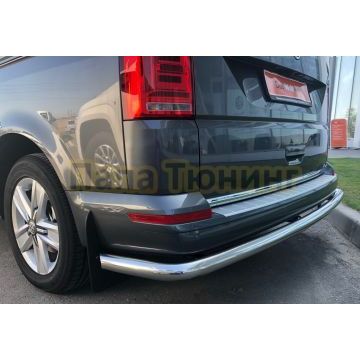 Защита заднего бампера угловая большая d60 для Volkswagen T6 2015-2020