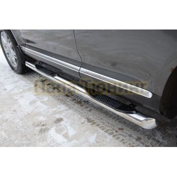 Пороги труба с проступью d76 для Volkswagen Touareg 2007-2010