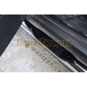 Пороги труба с проступью d76 для Volkswagen Touareg 2007-2010