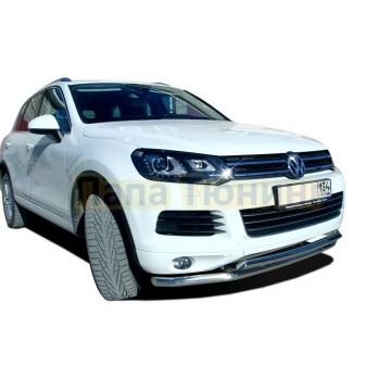 Защита переднего бампера двойная d60/60 для Volkswagen Touareg 2012-2018 Защита переднего бампера двойная d60/60 для Volkswagen Touareg 2012-2018