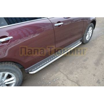 Пороги с накладным листом d53 для Zotye T600 2017- Пороги с накладным листом d53 для Zotye T600 2017-