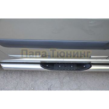 Пороги труба с проступью d76 для Lada Largus 2012-