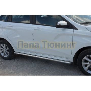 Защита штатного порога d60 для Lada X RAY 2016-