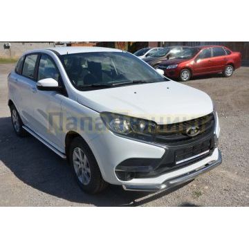 Защита штатного порога d60 для Lada X RAY 2016-