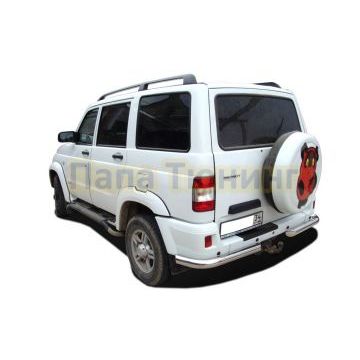 Защита заднего бампера угловая d76 для УАЗ Патриот 2005-2014