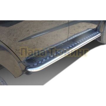 Пороги с накладным листом d53 для УАЗ Патриот 2005-2014