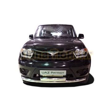 Защита переднего бампера двойная (радиус) d60/75х42 для УАЗ Патриот 2015-2017