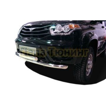 Защита переднего бампера двойная (радиус) d60/75х42 для УАЗ Патриот 2015-2017