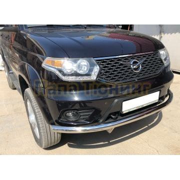 Защита переднего бампера d60 для УАЗ Патриот 2015-2017