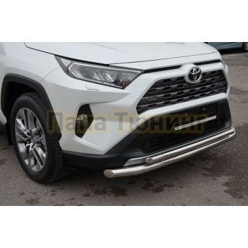 Защита переднего бампера (радиус) двойная d60/42 для Toyota RAV4 2019-