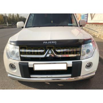 Защита переднего бампера d75х42 (овал) для Mitsubishi Pajero IV 2006-2017