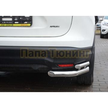Защита заднего бампера угловая двойная d60/42 для Nissan Qashqai 2019-