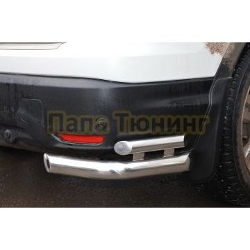 Защита заднего бампера угловая двойная d60/42 для Nissan Qashqai (2015-2019)