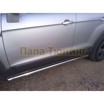 Защита штатного порога труба d60 для Chevrolet Captiva (2012-...)