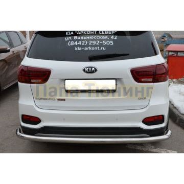 Защита заднего бампера угловая большая d60 для Kia Sorento Prime 2018-