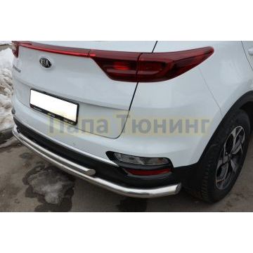 Защита заднего бампера двойная угловая большая d60/42 для Kia Sportage 2018-2021