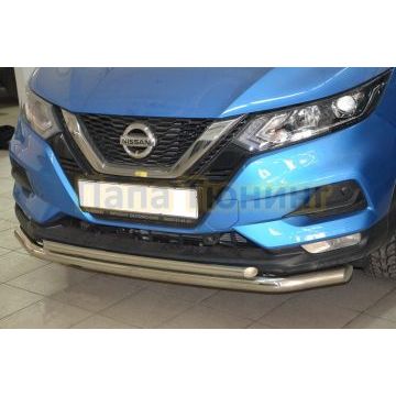 Защита переднего бампера двойная d60/42 для Nissan Qashqai 2019-
