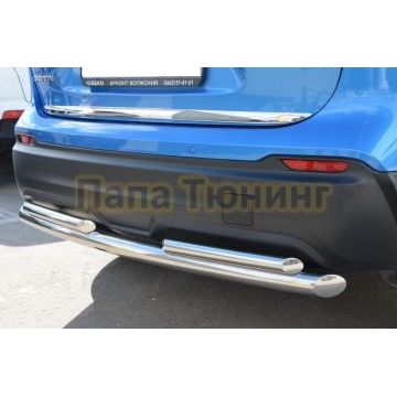 Защита заднего бампера двойная d60/42 для Nissan Qashqai 2019-
