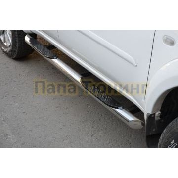Пороги с проступью d76 для Mitsubishi Pajero Sport 2008-2015