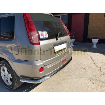 Защита заднего бампера угловая большая d60 для Nissan X-trail 2004-2007 (Т30)