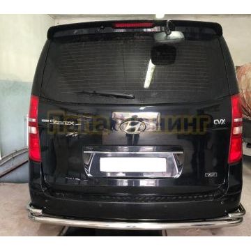 Защита заднего бампера угловая большая двойная d60/42 для Hyundai H-1 Grand Starex 2015-2018