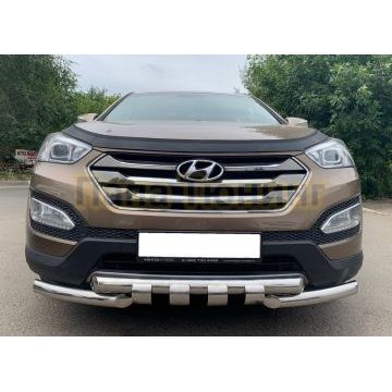 Защита переднего бампера G d60/60 для Hyundai Santa Fe 2012-2016