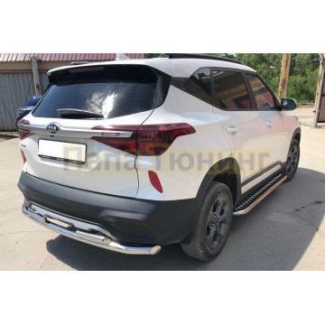 Защита заднего бампера двойнаяd для Kia Seltos 2020-