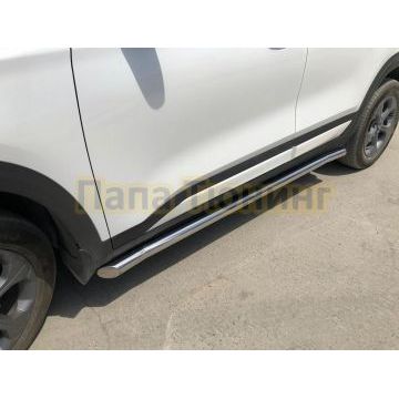 Защита штатного порога труба d60 для Kia Seltos 2020-