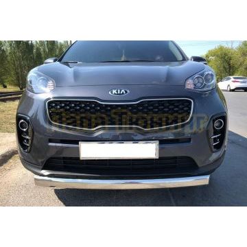 Защита переднего бампера овал  d75х42 для Kia Sportage 2015-2018