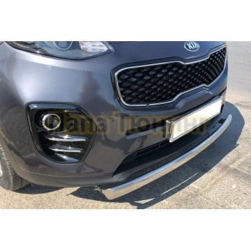 Защита переднего бампера овал  d75х42 для Kia Sportage 2015-2018