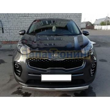 Защита переднего бампера овал  d75х42 для Kia Sportage 2015-2018