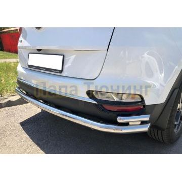 Защита заднего бампера дв угловая большая d60/42 для Kia Sportage 2018-2021