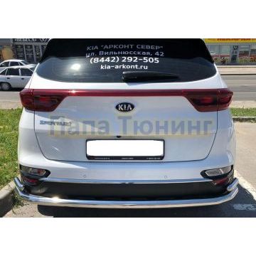 Защита заднего бампера дв угловая большая d60/42 для Kia Sportage 2018-2021
