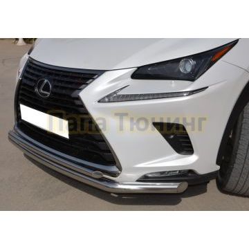 Защита переднего бампера двойная d60/42 для Lexus NX200/NX300 2017-