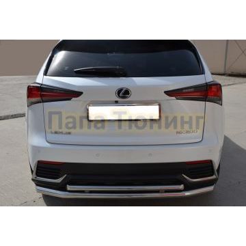 Защита заднего бампера двойная d60/42 для Lexus NX200/NX300 2017-