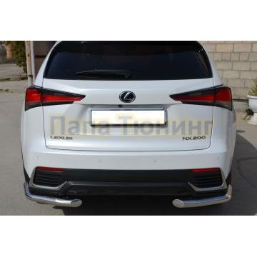 Защита заднего бампера угловая d60 для Lexus NX200/NX300 2017-