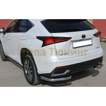 Защита заднего бампера угловая d60 для Lexus NX200/NX300 2017-
