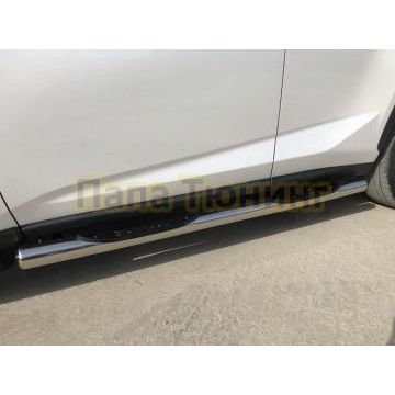 Пороги труба с проступью  d76 для Lexus NX200/NX300 2017-