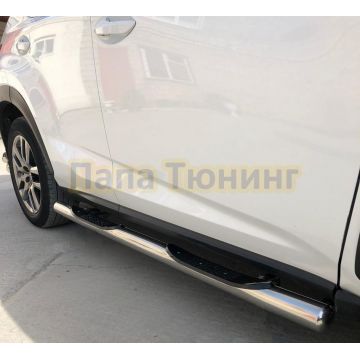 Пороги труба с проступью  d76 для Lexus NX200/NX300 2017-