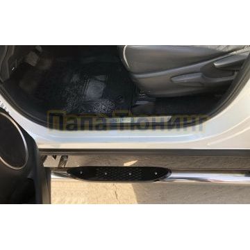 Пороги труба с проступью  d76 для Lexus NX200/NX300 2017-