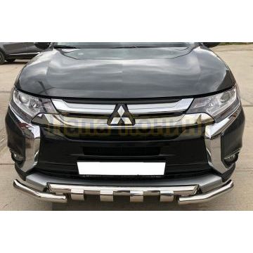 Защита переднего бампера G d60/60 для Mitsubishi Outlander 2015-2018